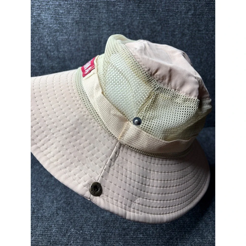 Alabama Boonie Hat Tan Mesh Sun Safari Fishing Wide Brim Adjustable Chin Strap